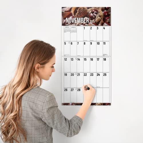 אמבר אדום הרשת הגדולה ג'מבו הדפס גדול ינואר - דצמבר 2023 לוח השנה הקיר החודשי | מהדורת Deluxe